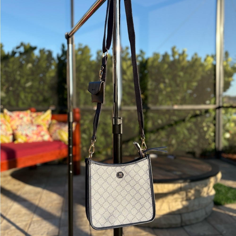 NWOT Nine West Nalini Medium Swing Blue Crossbody Bag | w/ Credit Card Holder | - Picture 2 of 16